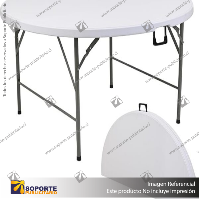 MESA PLEGABLE REDONDA 152 X 74CM