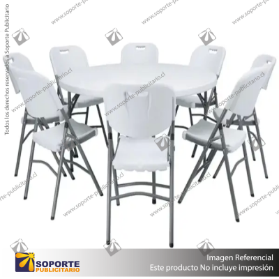 MESA PLEGABLE REDONDA 152 X 74CM