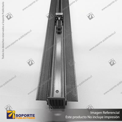MG20 RIEL MAGNETICO NEGRO TIPO H 72.3X46.9X3000MM