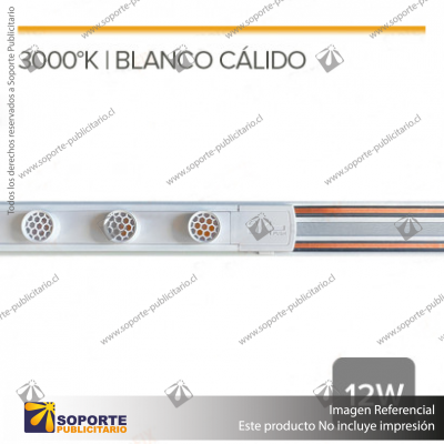 MG27 LUGANO - LAMPARA REJILLA CUERPO BLANCO 12W 540MM CALIDO 3000K 48V