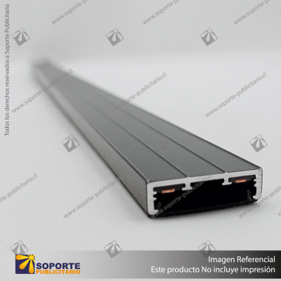 MG27 RIEL MAGNETICO SLIM NEGRO 27X7X3000 MM
