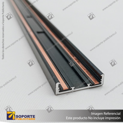 MG27 RIEL MAGNETICO SLIM NEGRO 27X7X3000 MM