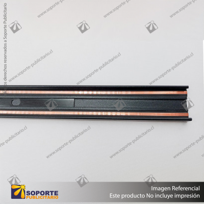 MG27 RIEL MAGNETICO SLIM NEGRO 27X7X3000 MM