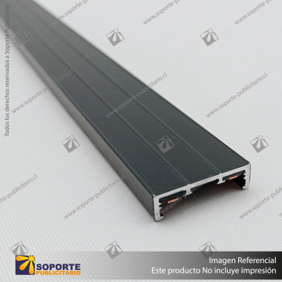 MG27 RIEL MAGNETICO SLIM NEGRO 27X7X3000 MM