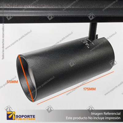 MONACO - FOCO TRACK LIGHT MAGNETICO CUERPO NEGRO 15W 48V 4000K