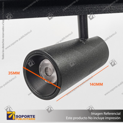 MONACO - FOCO TRACK LIGHT MAGNETICO CUERPO NEGRO 6W 48V 3000K