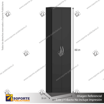 MUEBLE MULTIUSO NEGRO 2 PUERTAS