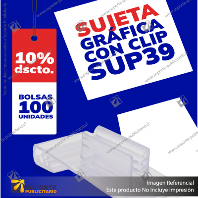 PACK 100UNDS. SUJETA GRAFICA CLIP SUP39