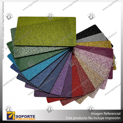PACK 15 UNIDADES ACRILICO GLITTER SOLIDO 150X200MM