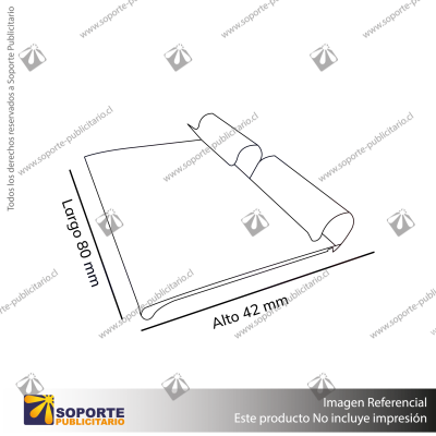 PACK 2000 UNDS. PORTA PRECIO 42X80 MM