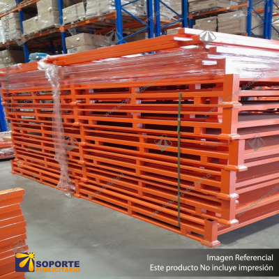 PALLET METALICO APILABLE (MAX. 4 NIVELES) PARA RACK BASE PERIMETRAL 100*120*140 CMS