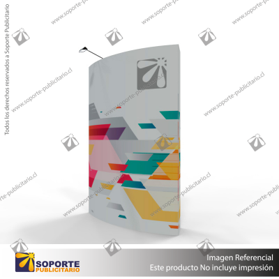 PANEL ARAÑA TEXTIL CURVO DOBLE GRAFICA 2 CUERPOS (140*230 CMS) + CARRO BASICO + FOCOS HALOGENO