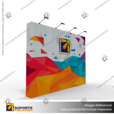PANEL ARAÑA TEXTIL RECTO 4 CUERPOS (300*230 CMS) + CARRO BASICO + FOCOS HALOGENO