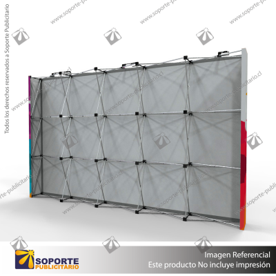 PANEL ARAÑA TEXTIL RECTO 5 CUERPOS (375*230 CMS) + CARRO BASICO + FOCOS HALOGENO