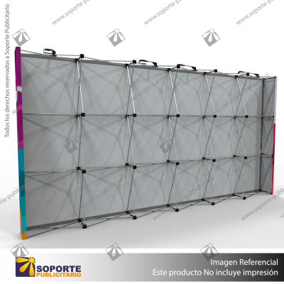 PANEL ARAÑA TEXTIL RECTO 6 CUERPOS (450*230 CMS) + CARRO BASICO + FOCOS HALOGENO