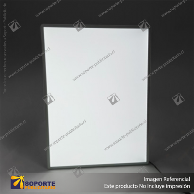 PANEL MENU SLIM BOX 1 CARA A2 CON PINES (435X600) COLOR PLATEADO