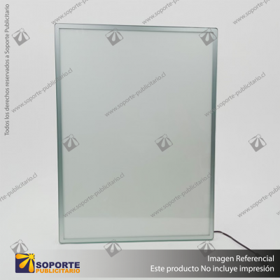 PANEL MENU SLIM BOX 1 CARA A2 CON PINES (435X600) COLOR PLATEADO
