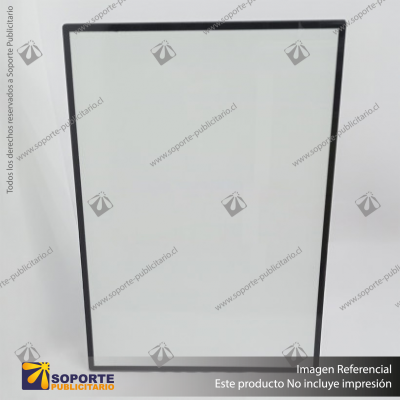 PANEL MENU SLIM BOX 1 CARA A3 CON PEDESTAL (312X427) COLOR NEGRO