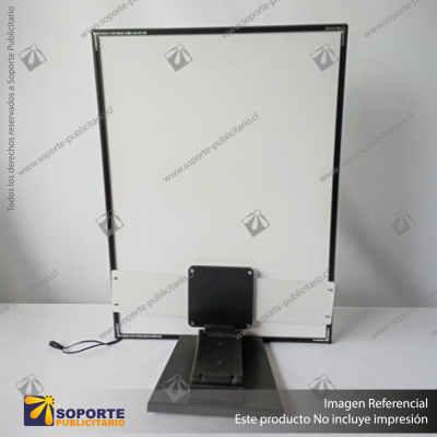 PANEL MENU SLIM BOX 1 CARA A3 CON PEDESTAL (312X427) COLOR NEGRO
