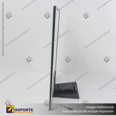 PANEL MENU SLIM BOX 1 CARA A3 CON PEDESTAL (312X427) COLOR NEGRO