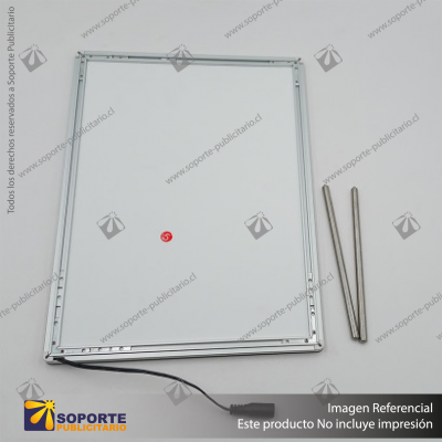 PANEL MENU SLIM BOX 1 CARA A4 CON PINES (225X304) COLOR PLATEADO