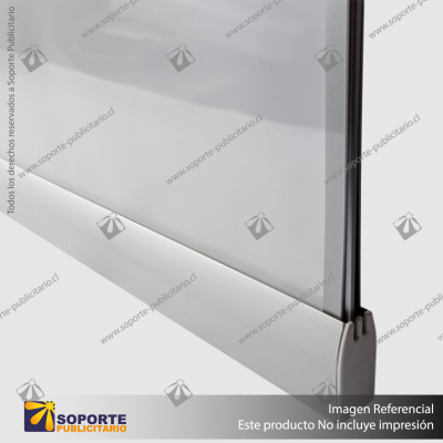PANEL MENU SLIM BOX DOBLE CARA COLGANTE PIOLAS (1000X350) COLOR PLATEADO