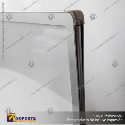 PANEL MENU SLIM BOX DOBLE CARA COLGANTE PIOLAS (1000X350) COLOR PLATEADO