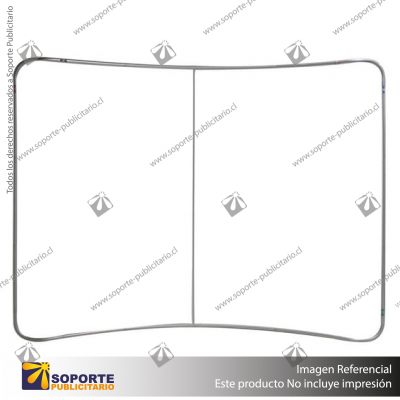 PANEL PUBLICITARIO TUBO TEXTIL CURVO 420*230 CMS + CARRO BASICO + FOCOS HALOGENO