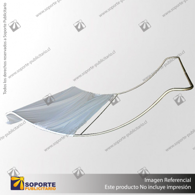 PANEL PUBLICITARIO TUBO TEXTIL CURVO 420*230 CMS + CARRO BASICO + FOCOS HALOGENO