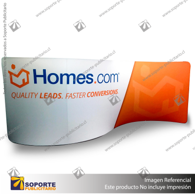 PANEL PUBLICITARIO TUBO TEXTIL ONDA 600*230 CMS + CARRO BASICO + FOCOS HALOGENO