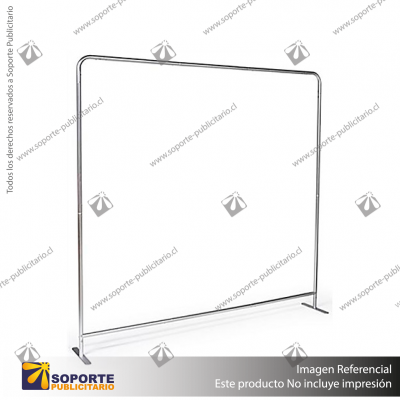 PANEL PUBLICITARIO TUBO TEXTIL RECTO 300*230 CMS + CARRO BASICO + FOCOS HALOGENO