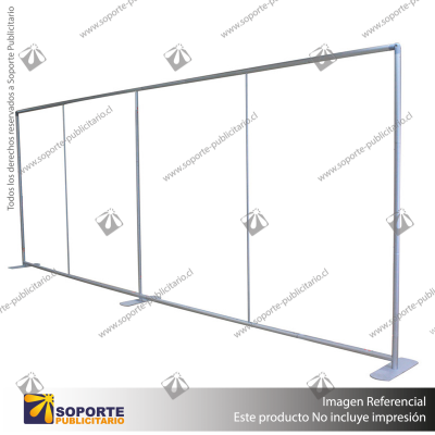 PANEL PUBLICITARIO TUBO TEXTIL RECTO 600*230 CMS + CARRO BASICO + FOCOS HALOGENO