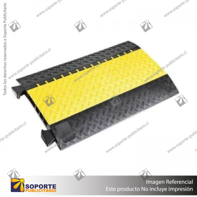 PASA CABLE PROTECTOR DE CABLES DE 4 CANALES - RESISTENTE HASTA 20 TONELADAS, TAPA ABATIBLE Y ALTA VISIBILIDAD 4 VIAS 900 X 500 X 55 MM. APROX.
