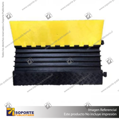 PASA CABLE PROTECTOR DE CABLES DE 5 CANALES - RESISTENTE HASTA 20 TONELADAS, TAPA ABATIBLE Y ALTA VISIBILIDAD 5 VIAS 930 X 550 X 50 MM. APROX.