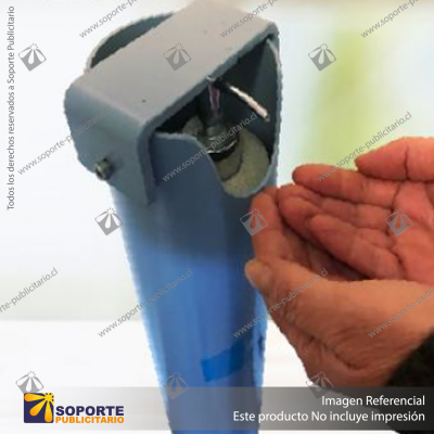 PEDESTAL SANITARIO METALICO DISPENSADOR ALCOHOL GEL MANOS LIBRES BASE REDONDA