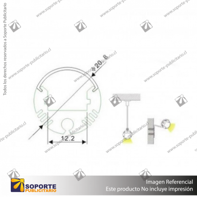 PERFIL PARA CINTA LED ALP 008 (2 MTS)