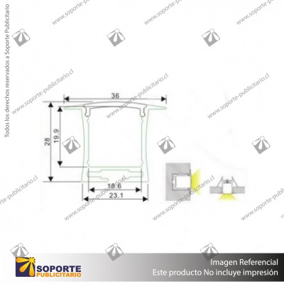 PERFIL PARA CINTA LED ALP 031