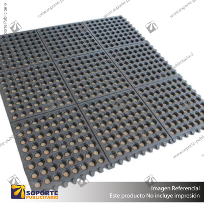 PISO ANTIFATIGA 915 X 915 X 9.6MM. ESCURRE AGUA NEGRO CON UNION ANTIFATIGA 915X 915X9.6MM. NEGRO C/UNION