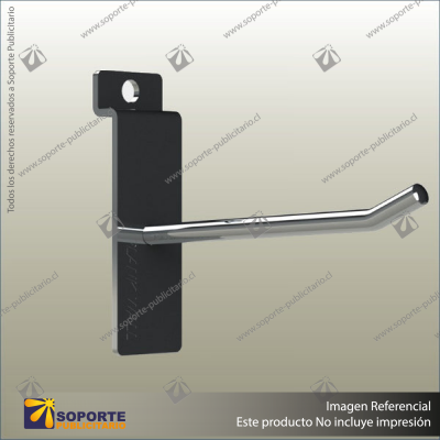 PLANKWALL SINGLE PRONG (HEAVY DUTY) ON BACKING PLATE - CHROMED - 250MM