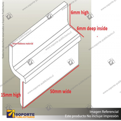 PLANKWALL SLATWALL CLIP PC2 - CLEAR POLYCARB - 50MM