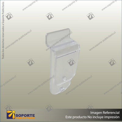 PLANKWALL SLATWALL CLIP PC3 - CLEAR POLYCARB - 80MM