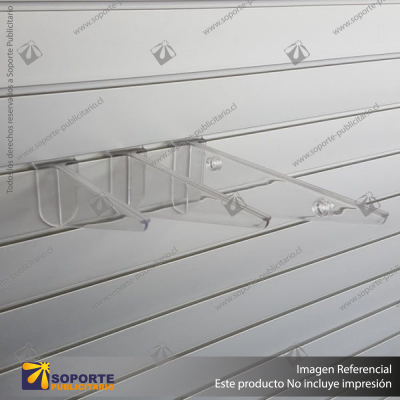 POLYCARBONATE SHELF BRACKET - CLEAR POLYCARB - 280MM