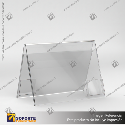 PORTA FOLLETO EN PORTA GRAFICA ACRILICO A3 (29.7*42 CMS) FORMATO A HORIZONTAL 2.5 MM