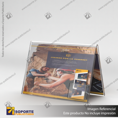 PORTA FOLLETO EN PORTA GRAFICA ACRILICO A3 (29.7*42 CMS) FORMATO A HORIZONTAL 2.5 MM