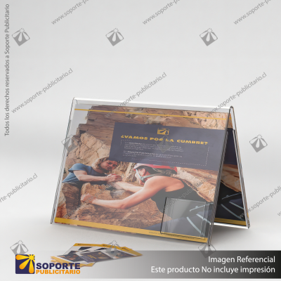 PORTA FOLLETO EN PORTA GRAFICA ACRILICO A3 (29.7*42 CMS) FORMATO A HORIZONTAL 2.5 MM
