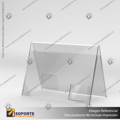 PORTA FOLLETO EN PORTA GRAFICA ACRILICO A3 (29.7*42 CMS) FORMATO A HORIZONTAL 2.5 MM