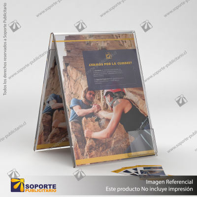 PORTA FOLLETO EN PORTA GRAFICA ACRILICO A3 (29.7*42 CMS) FORMATO A VERTICAL 2.5 MM