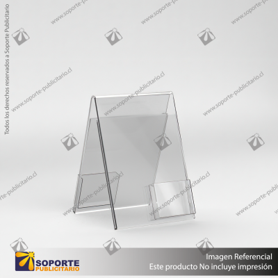 PORTA FOLLETO EN PORTA GRAFICA ACRILICO A4 (21*29.7 CMS) FORMATO A VERTICAL 2 MM