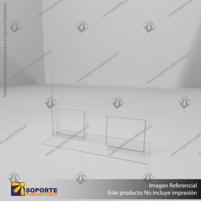 PORTA FOLLETO EN PORTA GRAFICA ACRILICO A4 (21*29.7 CMS) FORMATO T HORIZONTAL 2 MM