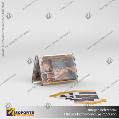 PORTA FOLLETO EN PORTA GRAFICA ACRILICO A6 (10.5*14.8 CMS) FORMATO A HORIZONTAL 1.5 MM